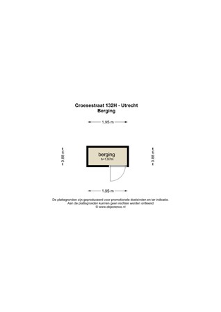 Floorplan - Croesestraat 132H, 3522 AJ Utrecht