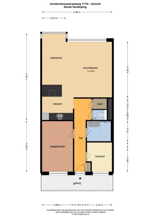 Floorplan - Amsterdamsestraatweg 171D, 3551 CA Utrecht