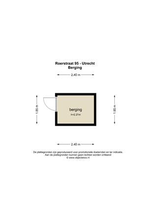 Floorplan - Roerstraat 95, 3522 GT Utrecht