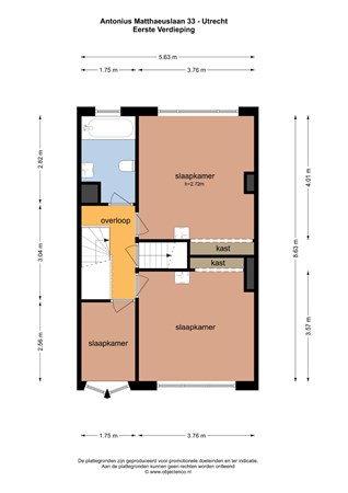 Floorplan - Antonius Matthaeuslaan 33, 3515 AN Utrecht