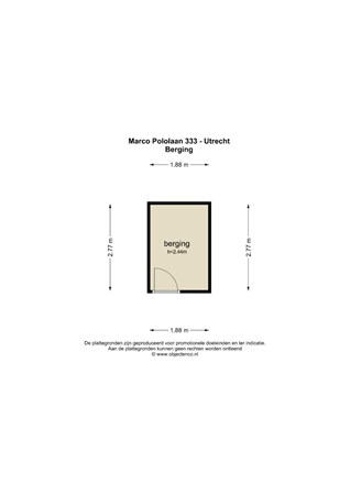 Floorplan - Marco Pololaan 333, 3526 GE Utrecht