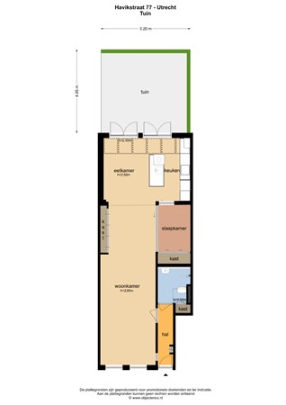 Floorplan - Havikstraat 77, 3514 TN Utrecht