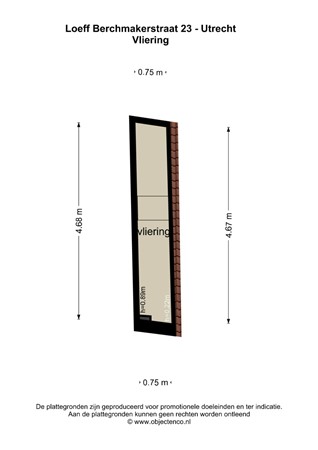 Floorplan - Loeff Berchmakerstraat 23, 3512 TC Utrecht