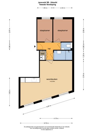 Floorplan - Jansveld 3B, 3512 BD Utrecht