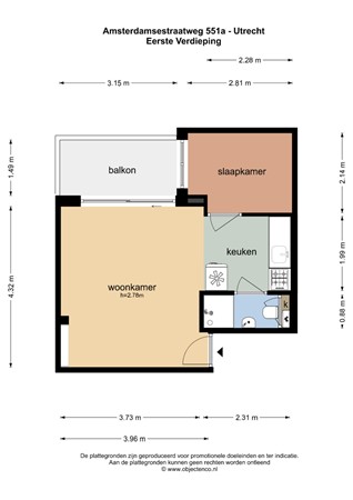 Floorplan - Amsterdamsestraatweg 551A, 3553 EG Utrecht