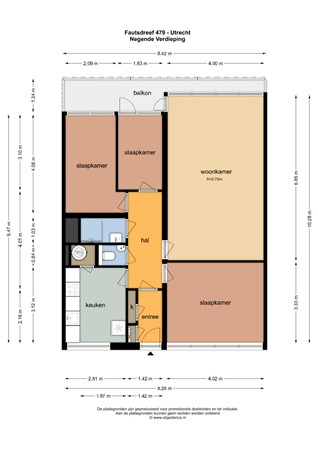 Floorplan - Faustdreef 479, 3561 LR Utrecht
