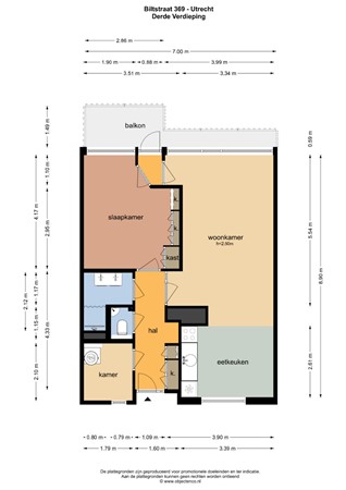 Floorplan - Biltstraat 369, 3572 AT Utrecht