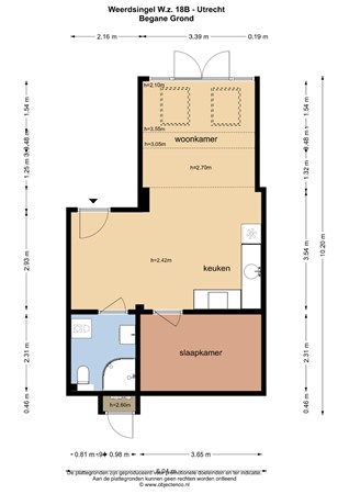 Floorplan - Weerdsingel Westzijde 18B, 3513 BB Utrecht