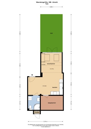 Floorplan - Weerdsingel Westzijde 18B, 3513 BB Utrecht