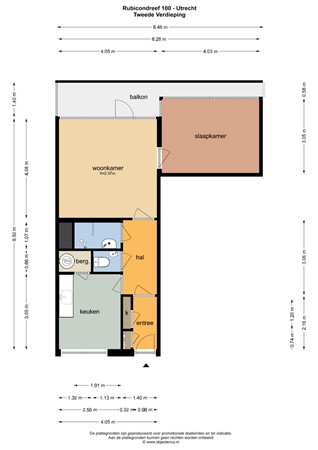 Floorplan - Rubicondreef 100, 3561 JE Utrecht