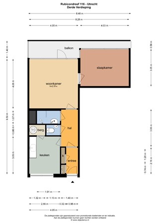 Floorplan - Rubicondreef 116, 3561 JE Utrecht