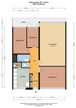 Floorplan - Rubicondreef 168, 3561 JG Utrecht