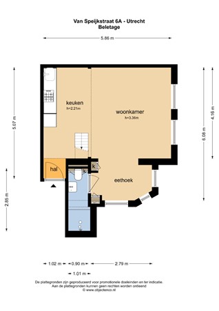 Floorplan - Van Speijkstraat 6A, 3572 XC Utrecht