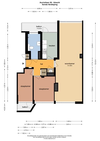 Floorplan - Auriollaan 36, 3527 EV Utrecht