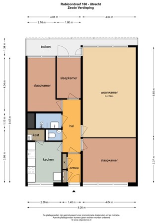 Floorplan - Rubicondreef 160, 3561 JG Utrecht