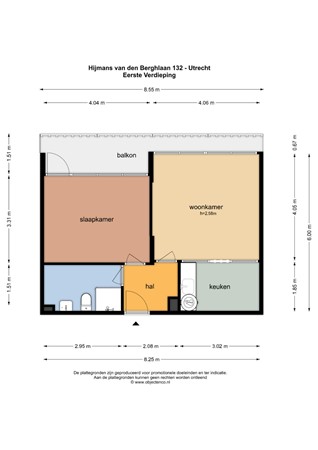 Floorplan - Hijmans van den Berghlaan 132, 3571 PE Utrecht