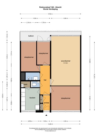 Floorplan - Rubicondreef 140, 3561 JE Utrecht