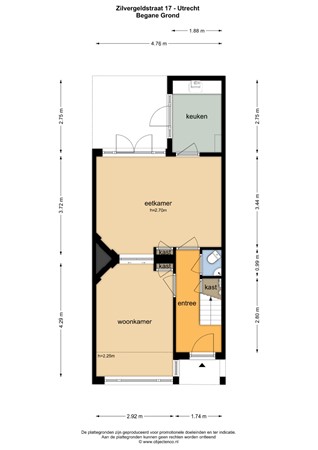 Floorplan - Zilvergeldstraat 17, 3513 VN Utrecht