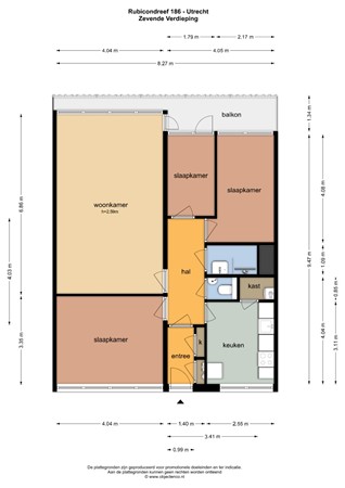 Floorplan - Rubicondreef 186, 3561 JG Utrecht