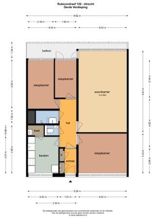 Floorplan - Rubicondreef 120, 3561 JE Utrecht
