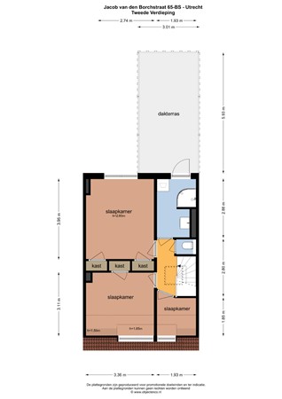 Floorplan - Jacob van der Borchstraat 65BS, 3515 XC Utrecht