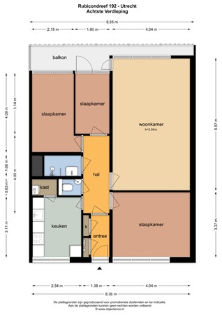 Floorplan - Rubicondreef 192, 3561 JH Utrecht