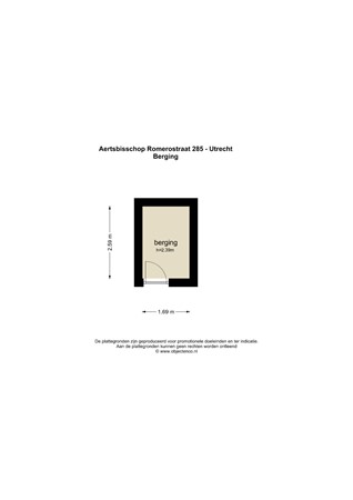 Floorplan - Aartsbisschop Romerostraat 285, 3573 AL Utrecht