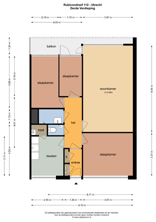 Floorplan - Rubicondreef 112, 3561 JE Utrecht