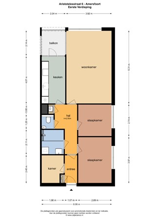 Floorplan - Aristotelesstraat 6, 3822 BT Amersfoort