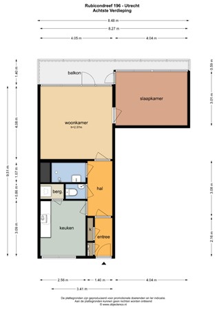 Floorplan - Rubicondreef 196, 3561 JH Utrecht