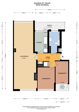 Floorplan - Auriollaan 78, 3527 EW Utrecht