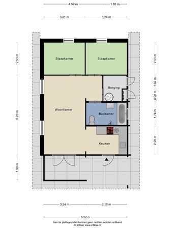 Floorplan - Boslaan 1R44, 7783 DD Gramsbergen