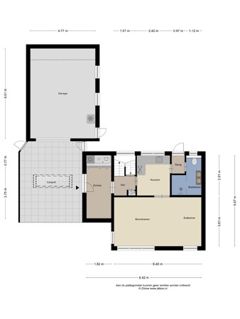 Floorplan - Schoollaan 12, 9635 TT Noordbroek