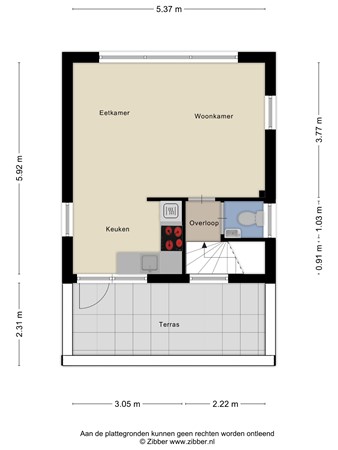 Floorplan - Roegeweg 1-5, 9629 PA Steendam