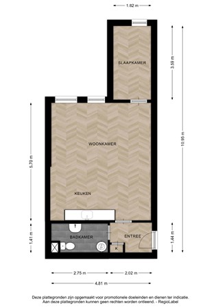 Floorplan - Smedenstraat 74A, 7411 RG Deventer