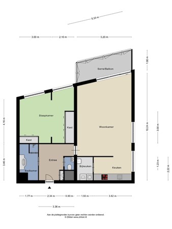 Floorplan - Mien Ruyspark 56, 2343 MZ Oegstgeest