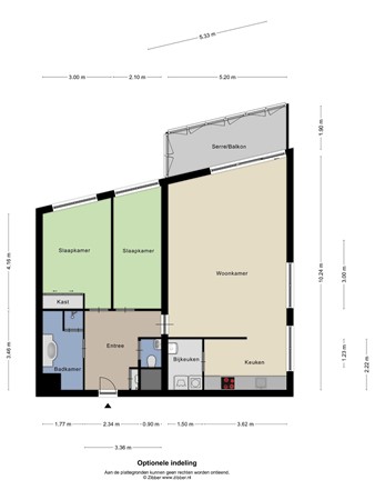 Floorplan - Mien Ruyspark 56, 2343 MZ Oegstgeest