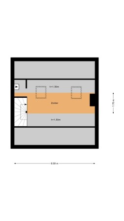 Floorplan - Auke Vosstraat 74, 7776 AX Slagharen