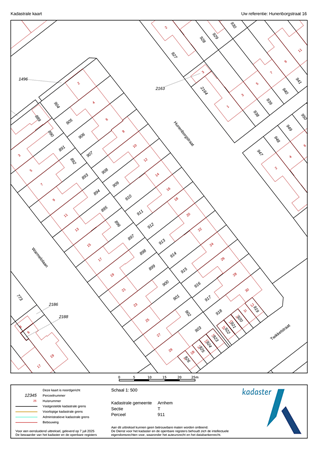 Hunenborgstraat 16, 6825 BT Arnhem - kadaster