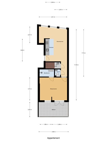 Kortestraat 23-1, 6811 EP Arnhem - 