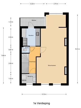 Agnietenstraat 53, 6822 JL Arnhem - Eerste verdieping