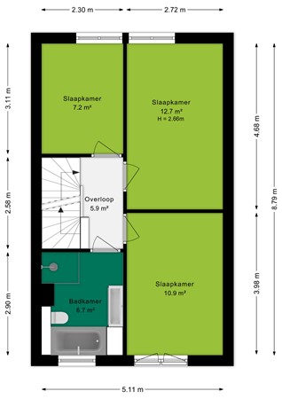 Brunelsingel 50, 6841 KB Arnhem - Eerste verdieping