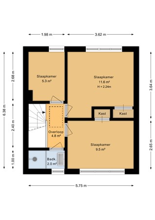 Van Schaikstraat 31, 6921 BK Duiven - Eerste verdieping