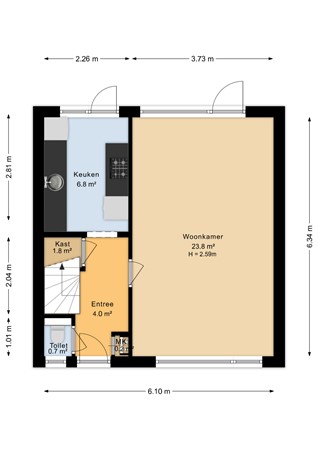 De Moorstraat 14, 6826 NV Arnhem - Begane grond