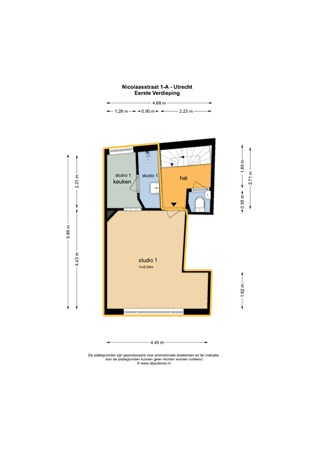 Floorplan - Nicolaasstraat 1, 3512 XD Utrecht