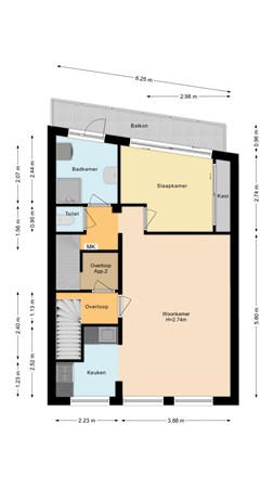 Floorplan - Vleutenseweg, 3532 HH Utrecht