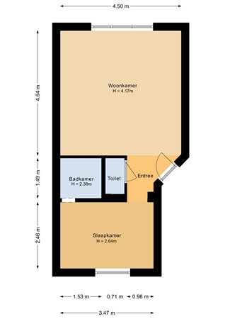 Floorplan - Nassaustraat 1B, 1404 CS Bussum
