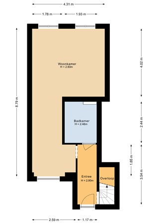 Floorplan - Nassaustraat 1F, 1404 CS Bussum