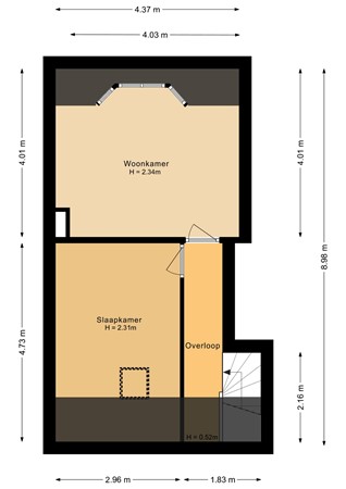 Floorplan - Nassaustraat 1F, 1404 CS Bussum