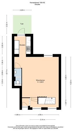 Floorplan - Kanaalstraat 106H, 1054 XM Amsterdam